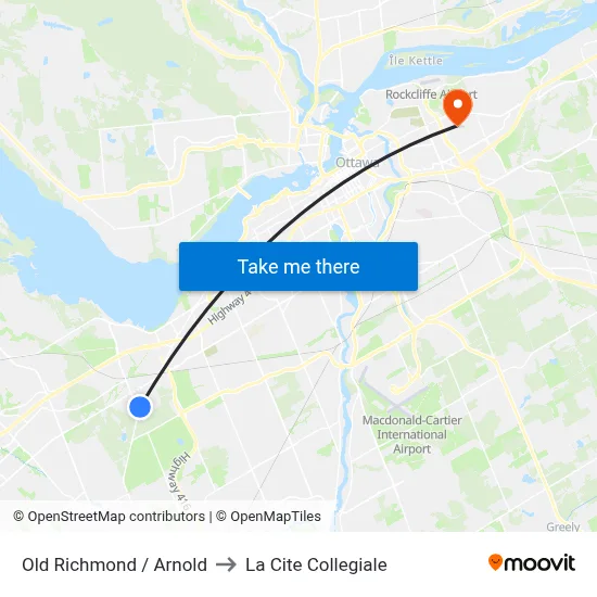 Old Richmond / Arnold to La Cite Collegiale map