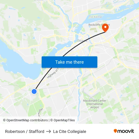 Robertson / Stafford to La Cite Collegiale map