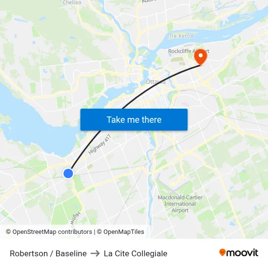 Robertson / Baseline to La Cite Collegiale map