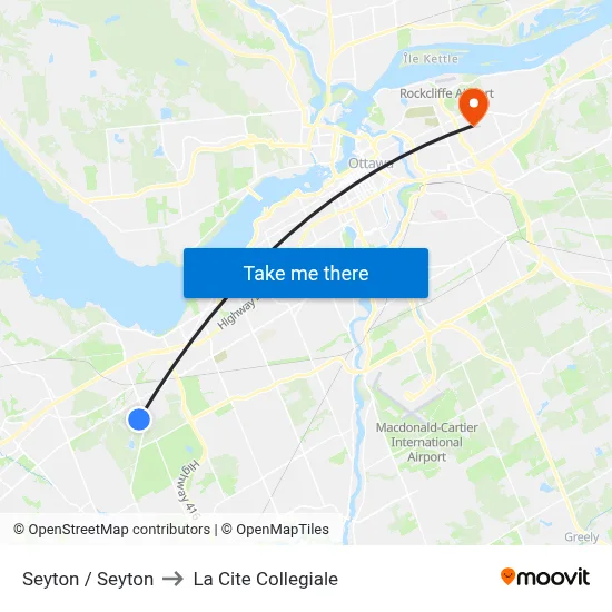 Seyton / Seyton to La Cite Collegiale map