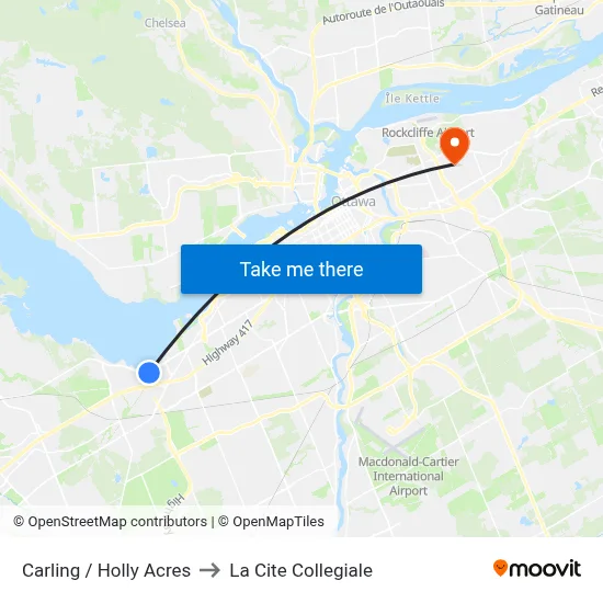 Carling / Holly Acres to La Cite Collegiale map