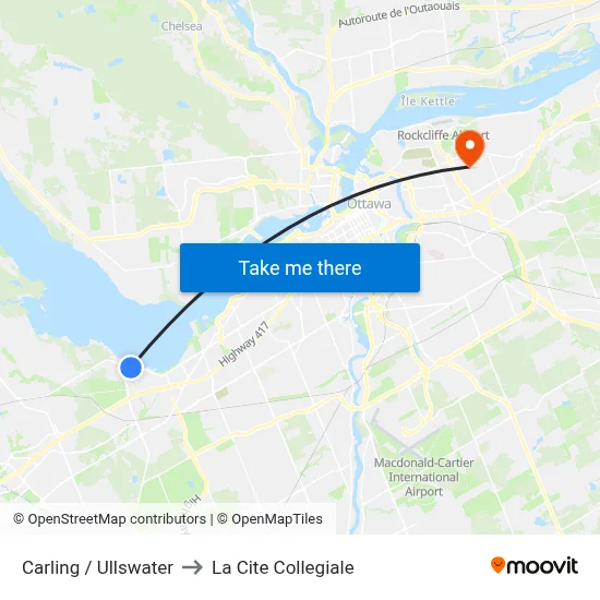 Carling / Ullswater to La Cite Collegiale map