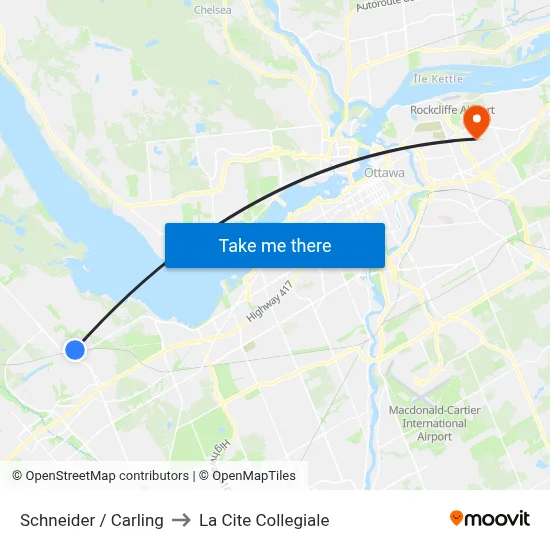 Schneider / Carling to La Cite Collegiale map