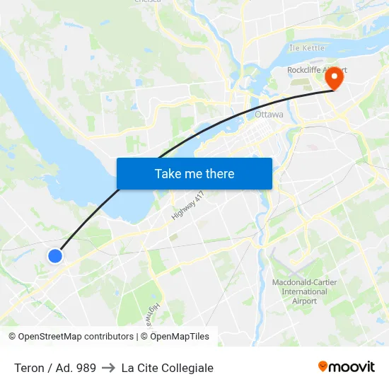 Teron / Ad. 989 to La Cite Collegiale map