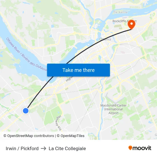 Irwin / Pickford to La Cite Collegiale map