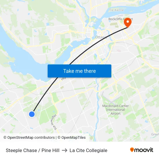 Steeple Chase / Black Tern to La Cite Collegiale map