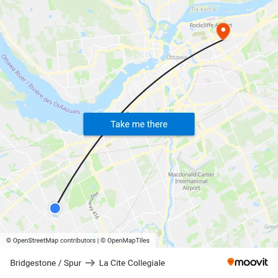 Bridgestone / Spur to La Cite Collegiale map