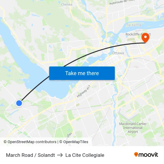 March Road / Solandt to La Cite Collegiale map