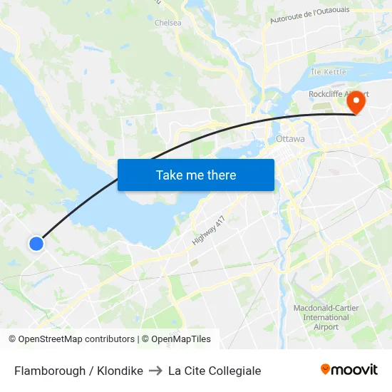 Flamborough / Klondike to La Cite Collegiale map