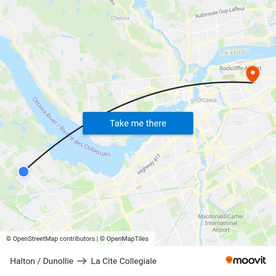 Halton / Dunollie to La Cite Collegiale map
