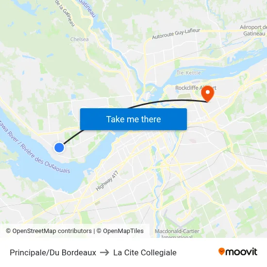 Principale/Du Bordeaux to La Cite Collegiale map