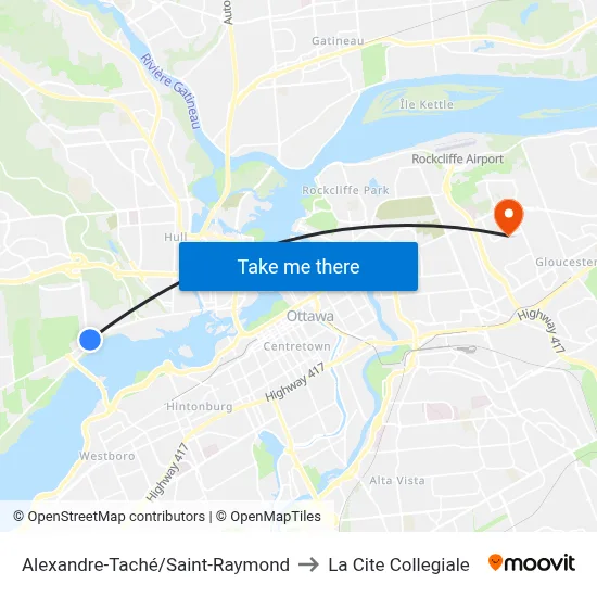 Alexandre-Taché/Saint-Raymond to La Cite Collegiale map