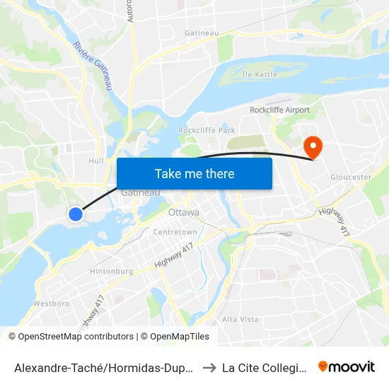 Alexandre-Taché/Hormidas-Dupuis to La Cite Collegiale map
