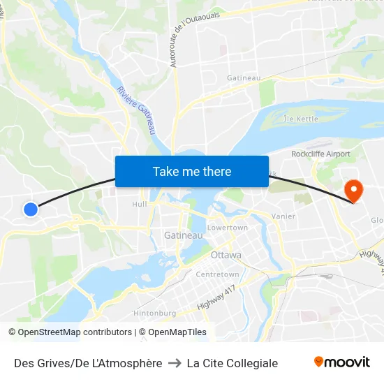 Des Grives/De L'Atmosphère to La Cite Collegiale map
