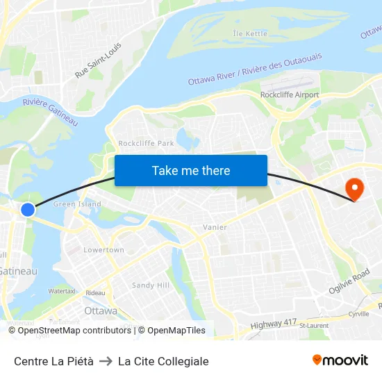 Centre La Piétà to La Cite Collegiale map