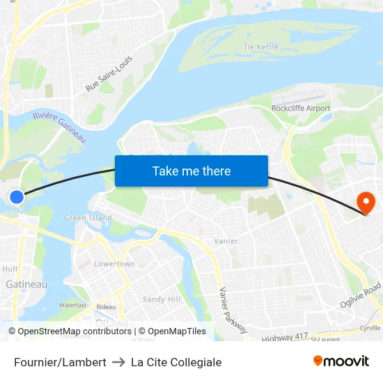 Fournier/Lambert to La Cite Collegiale map
