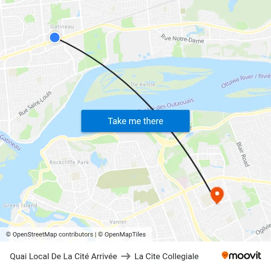 Quai Local De La Cité Arrivée to La Cite Collegiale map