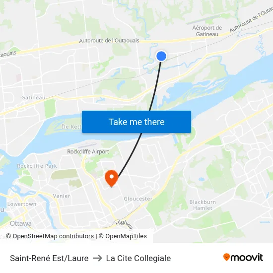 Saint-René Est/Laure to La Cite Collegiale map