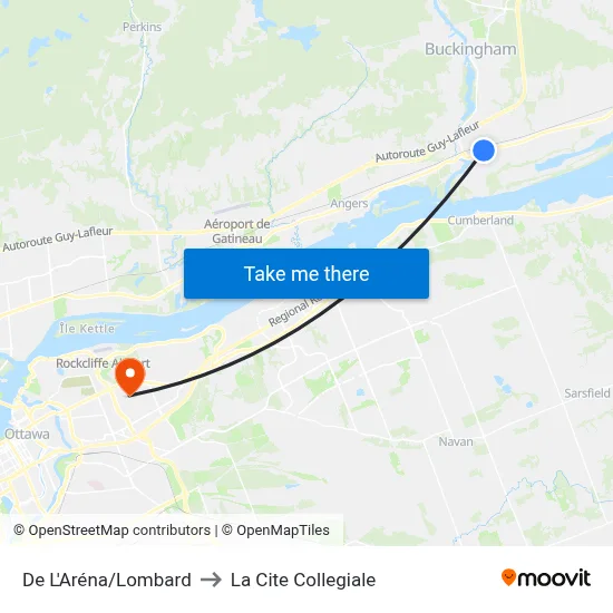 De L'Aréna/Lombard to La Cite Collegiale map