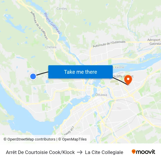 Arrêt De Courtoisie Cook/Klock to La Cite Collegiale map