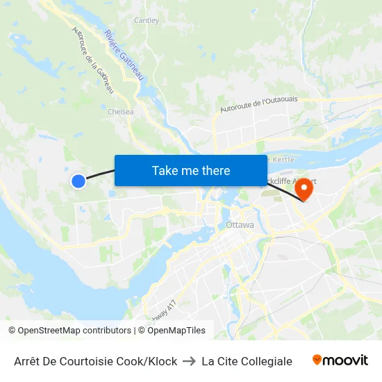 Arrêt De Courtoisie Cook/Klock to La Cite Collegiale map