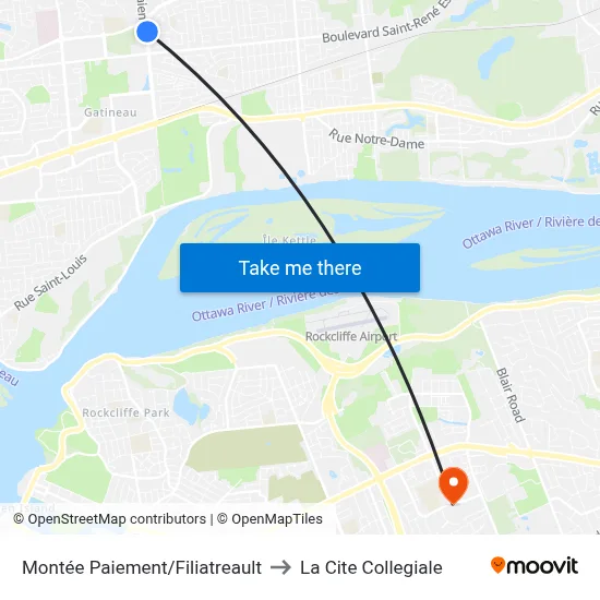Montée Paiement/Filiatreault to La Cite Collegiale map
