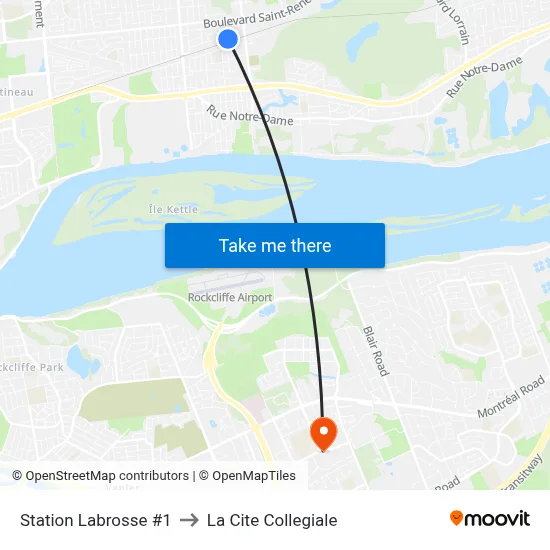 Station Labrosse #1 to La Cite Collegiale map