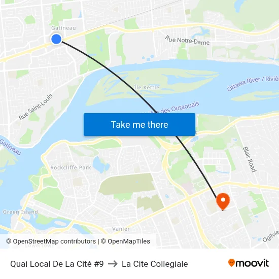 Quai Local De La Cité #9 to La Cite Collegiale map