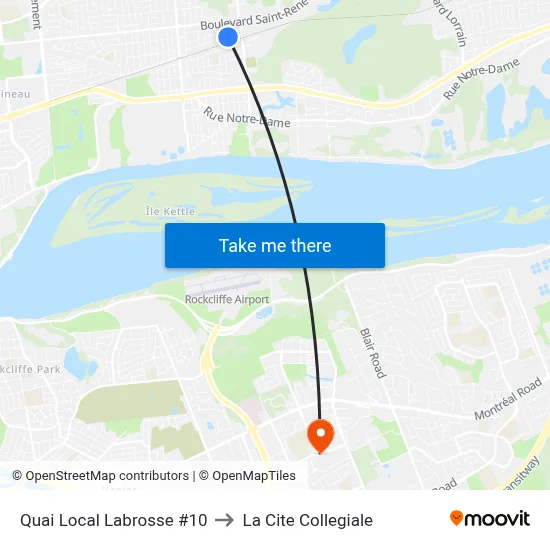 Quai Local Labrosse #10 to La Cite Collegiale map