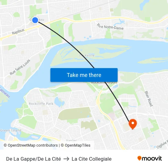 De La Gappe/De La Cité to La Cite Collegiale map
