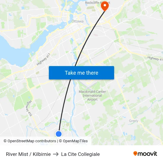River Mist / Kilbirnie to La Cite Collegiale map