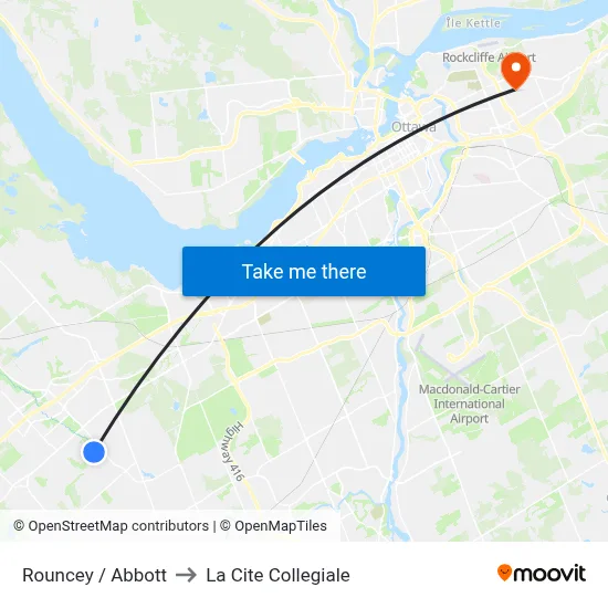 Rouncey / Abbott to La Cite Collegiale map