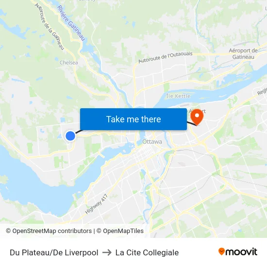 Du Plateau/De Liverpool to La Cite Collegiale map
