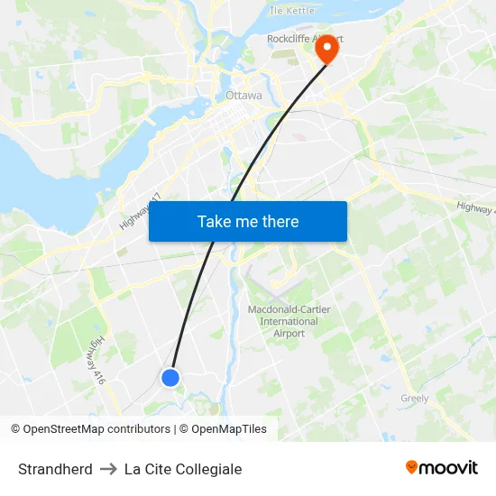 Strandherd to La Cite Collegiale map