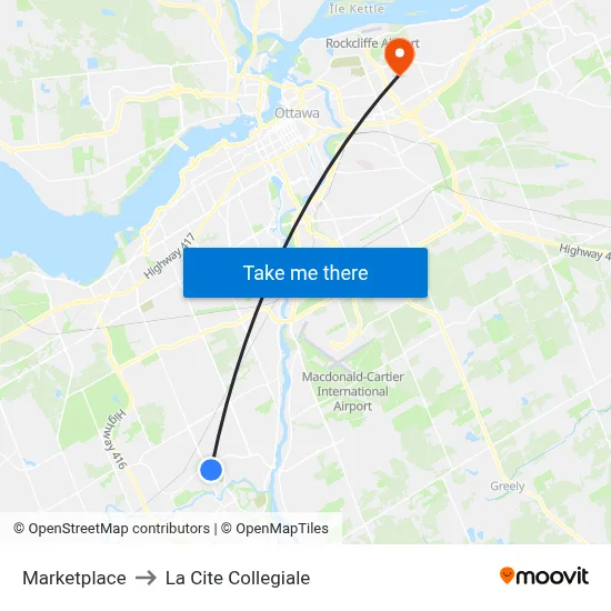 Marketplace to La Cite Collegiale map