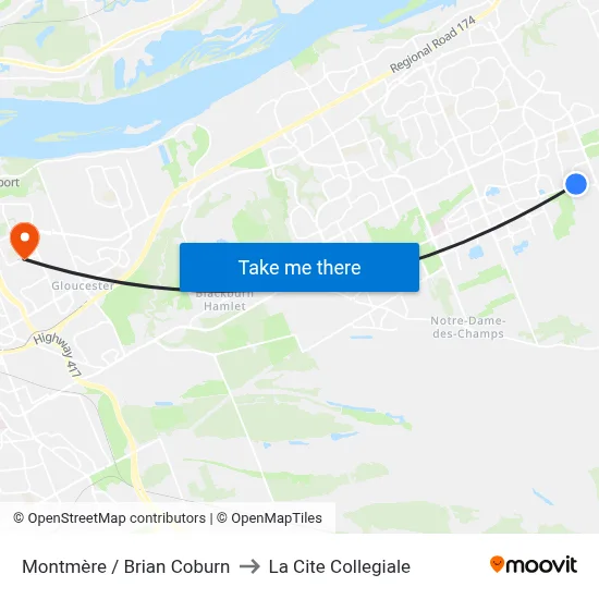 Montmère / Brian Coburn to La Cite Collegiale map