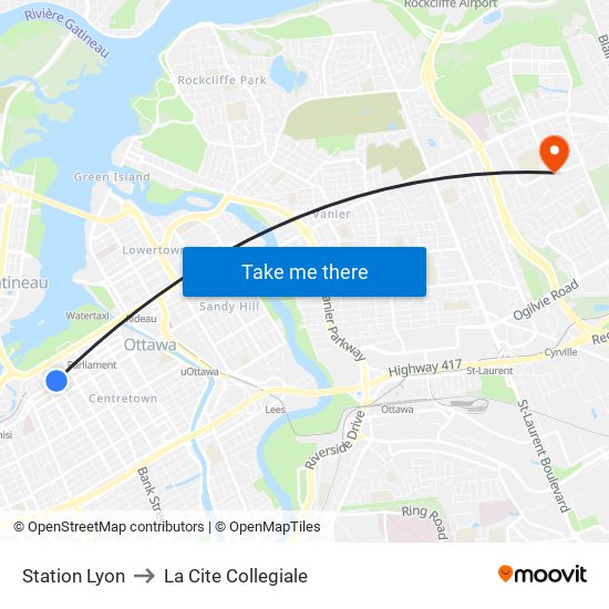 Station Lyon to La Cite Collegiale map