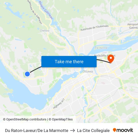 Du Raton-Laveur/De La Marmotte to La Cite Collegiale map