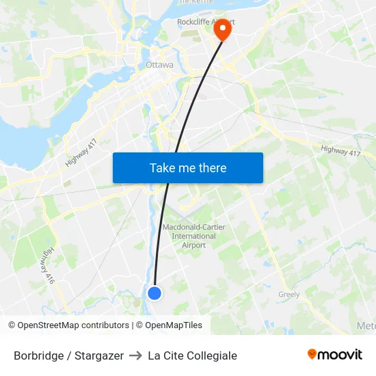 Borbridge / Stargazer to La Cite Collegiale map
