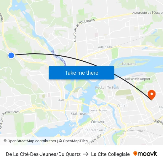 De La Cité-Des-Jeunes/Du Quartz to La Cite Collegiale map