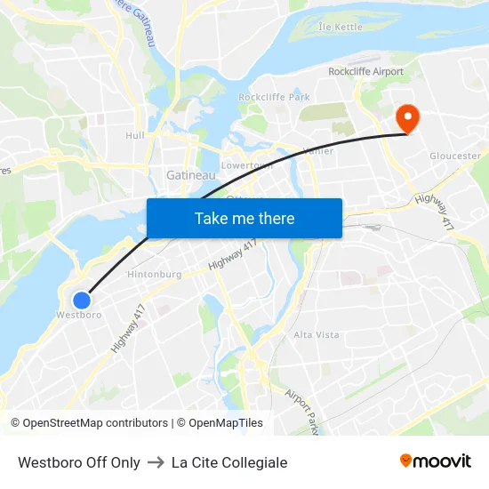 Westboro Off Only to La Cite Collegiale map