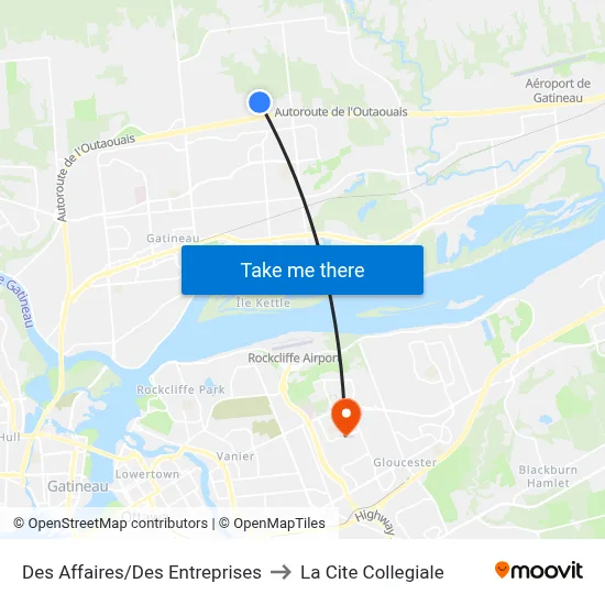 Des Affaires/Des Entreprises to La Cite Collegiale map