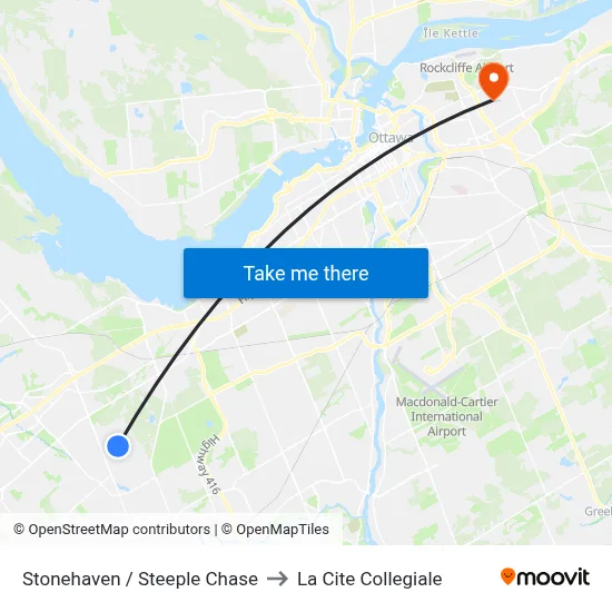 Stonehaven / Steeple Chase to La Cite Collegiale map
