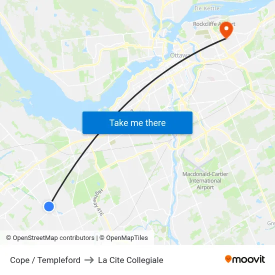 Cope / Templeford to La Cite Collegiale map