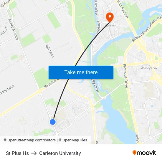 St Pius Hs to Carleton University map