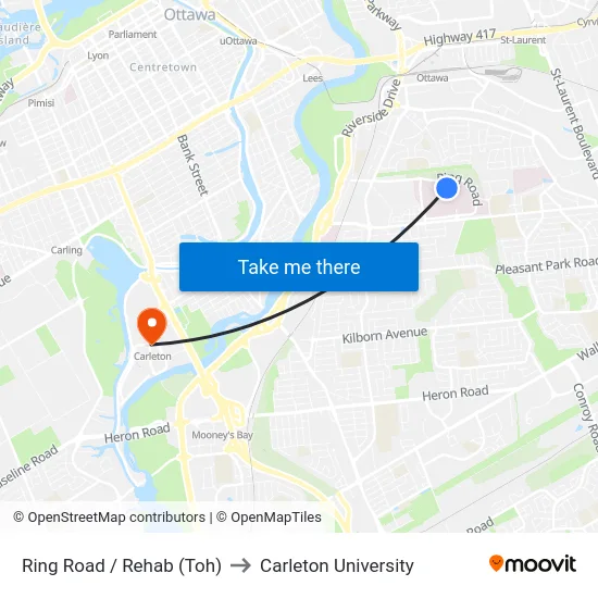Ring Road / Rehab (Toh) to Carleton University map