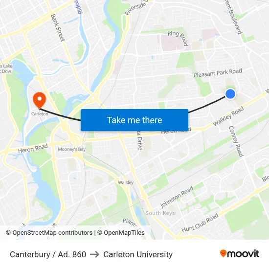 Canterbury / Ad. 860 to Carleton University map