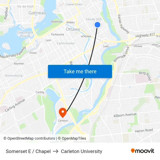 Somerset E / Chapel to Carleton University map