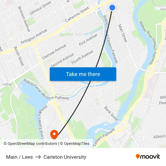 Main / Lees to Carleton University map