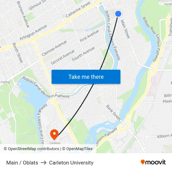Main / Oblats to Carleton University map